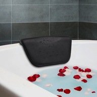 Vankúšiková opierka hlavy SPA s prísavkami, čierna koža Vankúšiková opierka hlavy SPA s prísavkami, čierna koža