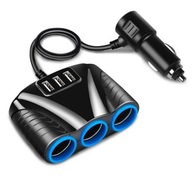 Rozbočovač do zásuvky cigaretového zapaľovača 120W 3 x USB 3.1A Rozbočovač do zásuvky cigaretového zapaľovača 120W 3 x USB 3.1A