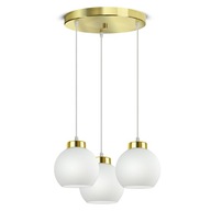 Závesné stropné svietidlo Luster Zlaté sklo Biele gule Sklo EZ3 LED E27 Závesné stropné svietidlo Luster Zlaté sklo Biele gule Sklo EZ3 LED E27
