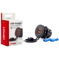 NABÍJAČKA DO AUTO ZÁSUVKY 2x USB 12V 24V AMiO NABÍJAČKA DO AUTO ZÁSUVKY 2x USB 12V 24V AMiO