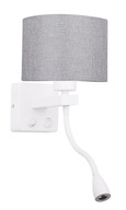 Bielo/sivá nástenná lampa s LED lampou na čítanie Polo
