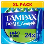 Tampóny TAMPAX PEARL COMPAK super 24 ks s aplikátorom Tampóny TAMPAX PEARL COMPAK super 24 ks s aplikátorom