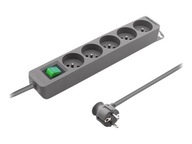 QOLTEC 50289 Napájacia lišta 5 zásuviek 1,8m Šedá QOLTEC 50289 Napájacia lišta 5 zásuviek 1,8m Šedá
