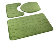 Zelené protišmykové kúpeľňové predložky, 3 kusy