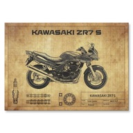 Kovový plagát, darček pre motorkára, plech, motorka, motocykel KAWASAKI ZR7S Kovový plagát, darček pre motorkára, plech, motorka, motocykel KAWASAKI ZR7S