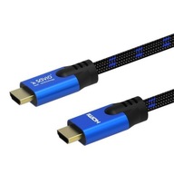 Kábel HDMI (M) v2.1, 3m, 8K, medený, modro-čierny, zlaté koncovky, éter