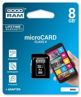 GOODRAM microSD 8GB C4 1-adaptér