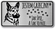 Pozor pes znak - nemecký ovčiak vtipný