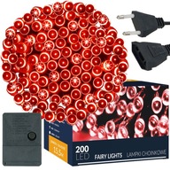 200 LED SVIETIDIEL NA VIANOČNÝ STROMČEK, VONKAJŠIE/VNÚTORNÉ NAPÁJANIE, SVETELNÁ VENCINA, 15,5 m, ČERVENÁ 200 LED SVIETIDIEL NA VIANOČNÝ STROMČEK, VONKAJŠIE/VNÚTORNÉ NAPÁJANIE, SVETELNÁ VENCINA, 15,5 m, ČERVENÁ