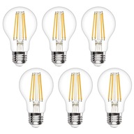 6x ŽIAROVKA A60 E27 LED vlákno 10W žhav
