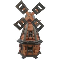 Záhradný veterný mlyn z dreva 85 cm antracit - tik PL