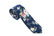 Námornícka modrá kravata s farebným vzorom FLOWERS ROSES Námornícka modrá kravata s farebným vzorom FLOWERS ROSES