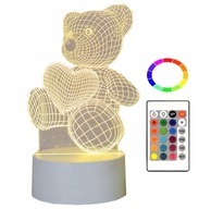 BEAR 3D USB nočná lampa, 16 LED farieb BEAR 3D USB nočná lampa, 16 LED farieb