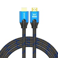HDMI kábel (M) v2.1, 3m, 8K, medený, modro-čierny