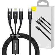 Kábel Baseus Rapid Series USB-C na micro USB Lightning 3-v-1 USB-C PD 20W 1.5 Kábel Baseus Rapid Series USB-C na micro USB Lightning 3-v-1 USB-C PD 20W 1.5