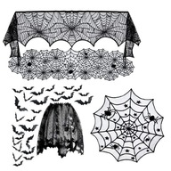 Súprava halloweenskych dekorácií pavúčieho obrusu Súprava halloweenskych dekorácií pavúčieho obrusu