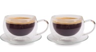 Termálne poháre na kávu Cappuccino 2X L podšálky
