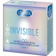 Durex kondómy neviditeľné extra lubrikované 3 ks