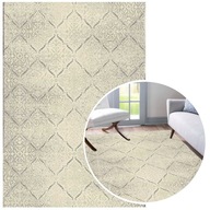 MODERNÉ VLNENÉ KOBERCE KRÉMOVÉ KOBERCE DO OBÝVAČKY BOHO PASSION 8mm 60x110 MODERNÉ VLNENÉ KOBERCE KRÉMOVÉ KOBERCE DO OBÝVAČKY BOHO PASSION 8mm 60x110