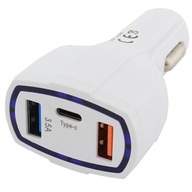 Adaptér nabíjačky do zapaľovača cigariet QC 3.0 3x USB USB-C Adaptér nabíjačky do zapaľovača cigariet QC 3.0 3x USB USB-C