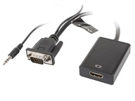 Lanberg VGA (M) + Audio -> HDMI adaptérový kábel (