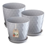 KADAX SET 3x HRNEC SO STOJANOM SIVÁ 25cm KADAX SET 3x HRNEC SO STOJANOM SIVÁ 25cm