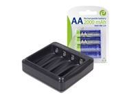 Nabíjačka GEMBIRD BC-USB-03 + 4ks batérií Nabíjačka GEMBIRD BC-USB-03 + 4ks batérií