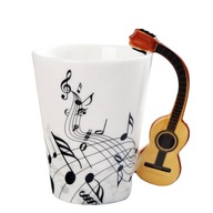 Hrnček na kávu s keramickou rúčkou na husle
