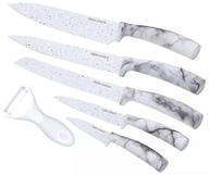 KUCHYNSKÉ NOŽE sada nožov 6 kusov DIZAJNY Biely mramor