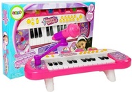 Klávesnica Piano 24 kláves USB mikrofón ružový Klávesnica Piano 24 kláves USB mikrofón ružový