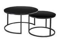 ATLANTA D konferenčný stolík, čierny, dva okrúhle stolíky (súprava)