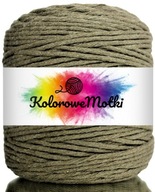 Bavlnená šnúrka pre Macrame Khaki 200m 3mm Bavlnená šnúrka pre Macrame Khaki 200m 3mm
