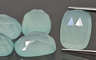 Agat Aqua Faceted Rosette vankúš 14x10 mm Agat Aqua Faceted Rosette vankúš 14x10 mm