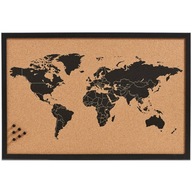KORKOVÁ DOSKA MAPA SVETA TABUĽKA 60x40 ZELLER KORKOVÁ DOSKA MAPA SVETA TABUĽKA 60x40 ZELLER