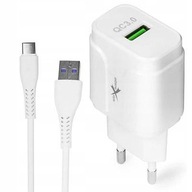Nástenná nabíjačka pre telefón QC3.0 + USB-C kábel Nástenná nabíjačka pre telefón QC3.0 + USB-C kábel