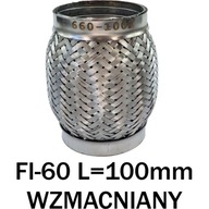 FLEXIBILNÝ KONEKTOR VÝFUKU FI-60 L=100mm VYSTUŽENÝ FLEXIBILNÝ KONEKTOR VÝFUKU FI-60 L=100mm VYSTUŽENÝ