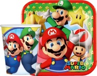 SUPER MARIO BROS SADA hrnčekov a tanierov 16 ks SUPER MARIO BROS SADA hrnčekov a tanierov 16 ks