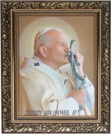 OBRAZ 50x40 PÁPEŽ SV. JÁN PAVEL II ZLATÝ RÁM OBRAZ 50x40 PÁPEŽ SV. JÁN PAVEL II ZLATÝ RÁM
