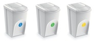3x šedý odpadkový kôš SORTIBOX IKWB35S3 3 x 35L s klapkami 3x šedý odpadkový kôš SORTIBOX IKWB35S3 3 x 35L s klapkami