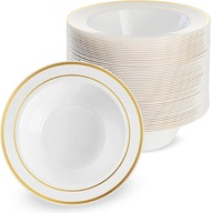 Plastové hlboké taniere na polievkové šaláty GOLD 10