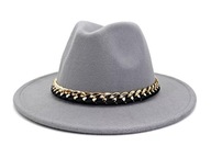 MD sivý klobúk, ombre retiazka, čierna a zlatá