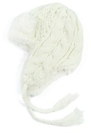 Ushanka Warm Braid - biela | zateplené kožušinou cz2804