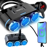 CIGARETOVÝ ZAPAĽOVAČ ZÁSUVKA ROZDELOVAČ 12V/24V NABÍJAČKA 3,1A + VOLTMETER CIGARETOVÝ ZAPAĽOVAČ ZÁSUVKA ROZDELOVAČ 12V/24V NABÍJAČKA 3,1A + VOLTMETER