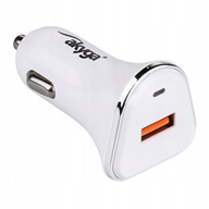 18W USB nabíjačka do auta USB-C QC 3.0 biela 18W USB nabíjačka do auta USB-C QC 3.0 biela