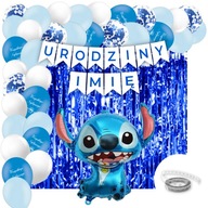 Súprava balónov Lilo & Stitch banner Birthday + Name Curtain Súprava balónov Lilo & Stitch banner Birthday + Name Curtain