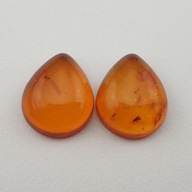 Baltský jantárový pár kabošonov ~12x10 mm č.149 Baltský jantárový pár kabošonov ~12x10 mm č.149