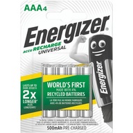 Energizer univerzálne AAA HR3 500mAh nabíjateľné batérie (4) Energizer univerzálne AAA HR3 500mAh nabíjateľné batérie (4)