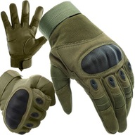 XL khaki taktické rukavice - Trizand 21772 - odolné, na dotyk, nastaviteľné