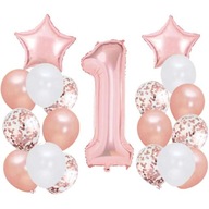 NARODENINOVÉ BALÓNKY ROK STARÉ Rose gold SET 19 ks NARODENINOVÉ BALÓNKY ROK STARÉ Rose gold SET 19 ks