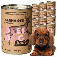JUNIOR SARNA + SPIRULINA DEER DOG mokré krmivo pre šteňatá psov 12 x 400 g